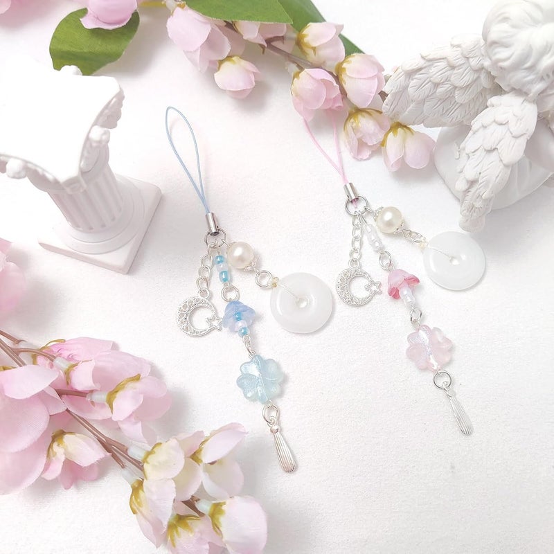 cioatu Y2K Cute Phone Charms Set - Aesthetic Cherry,Flower, Butterfly & Star Cell Phone Straps, Kawaii PhoneAccessories for Bag Keychain, AirPods, Camera Decor - Image 2